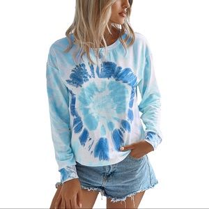 Casual crew neck tiedye sweatshirt